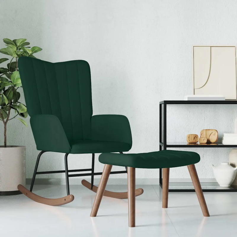 Fauteuil à bascule Mouffetard avec repose-pied