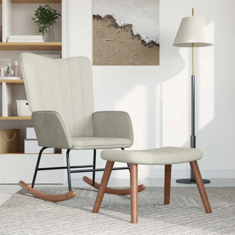 Fauteuil à bascule Mouffetard avec repose-pied