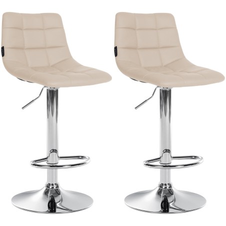 Tabouret de bar Broadwick — Similicuir · Crème