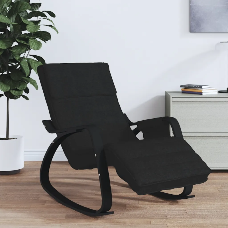 Fauteuil à bascule Vivienne bois noir