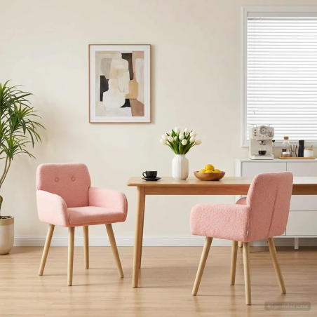 Chaises Worth — Bouclé · Rose