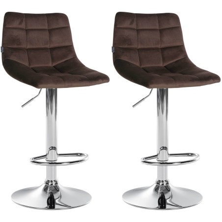 Tabouret de bar Broadwick — Velours · Marron