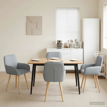 Chaises Lispenard — Tissu · Gris clair