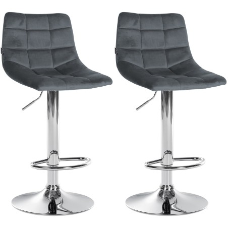 Tabouret de bar Broadwick — Velours · Gris foncé