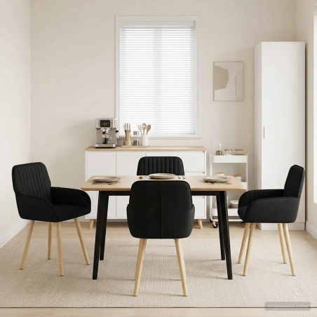 Chaises Lispenard — Tissu · Noir