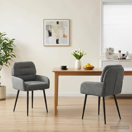 Chaises Horatio — Velours · Gris foncé