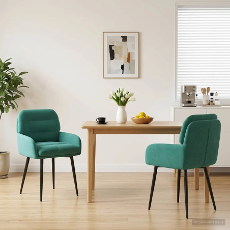 Chaises Horatio — Velours · Turquoise