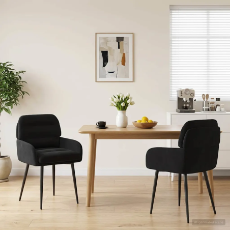 Chaises Horatio — Velours · Noir