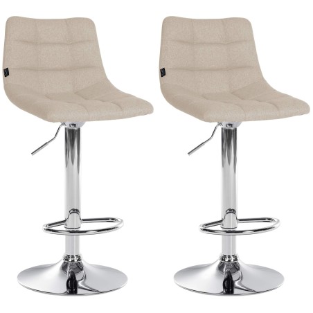 Tabouret de bar Broadwick — Tissu · Crème