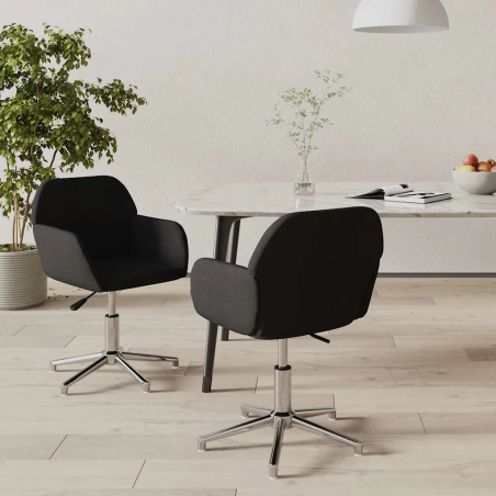 Chaises pivotantes Rutgers — Tissu · Noir
