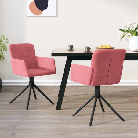 Chaises pivotantes Clinton — Velours · Rose