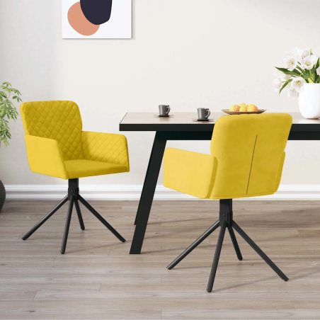 Chaises pivotantes Clinton — Velours · Jaune