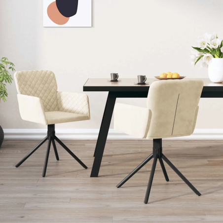 Chaises pivotantes Clinton — Velours · Crème