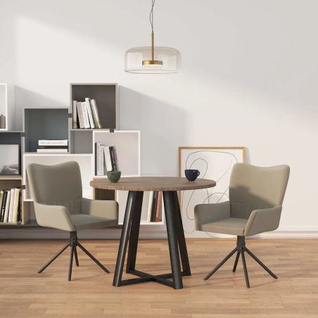 Chaises pivotantes Catherine — Velours · Gris clair