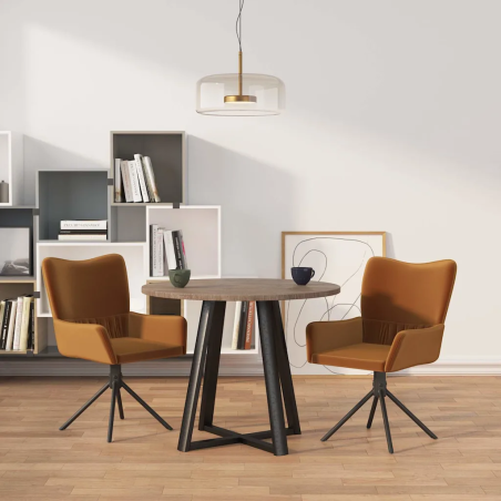 Chaises pivotantes Catherine — Velours · Marron