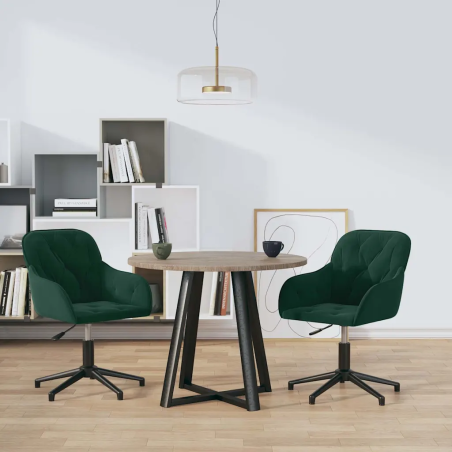 Chaises pivotantes Kenmare — Velours · Vert foncé