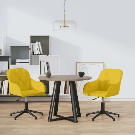 Chaises pivotantes Kenmare — Velours · Jaune