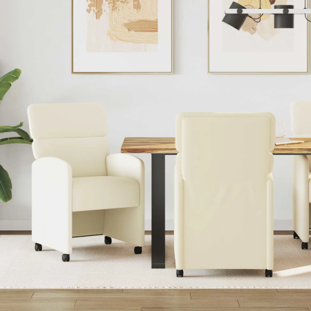 Chaises à roulettes Ericsson — Similicuir · Crème