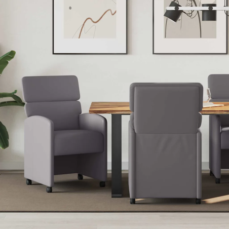 Chaises à roulettes Ericsson — Similicuir · Gris