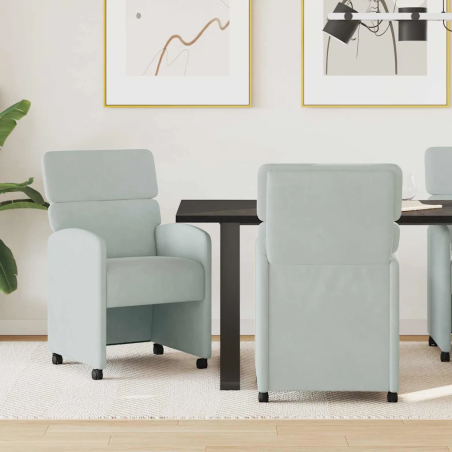 Chaises à roulettes Ericsson — Velours · Gris clair