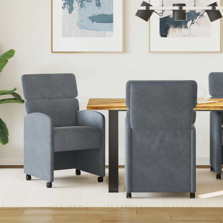 Chaises à roulettes Ericsson — Velours · Gris foncé