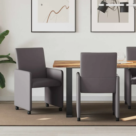 Chaises à roulettes Vestry — Similicuir · Gris