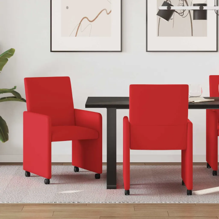 Chaises à roulettes Vestry — Similicuir · Rouge