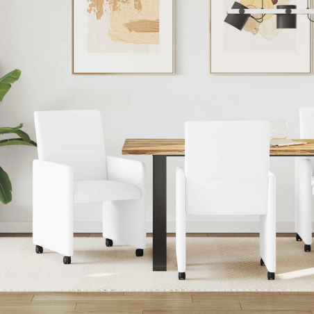 Chaises à roulettes Vestry — Similicuir · Blanc