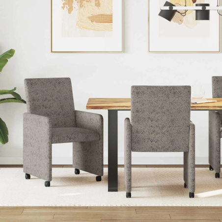 Chaises à roulettes Vestry — Simili daim · Gris clair