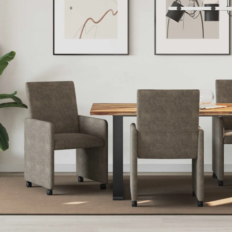 Chaises à roulettes Vestry — Simili daim · Gris foncé