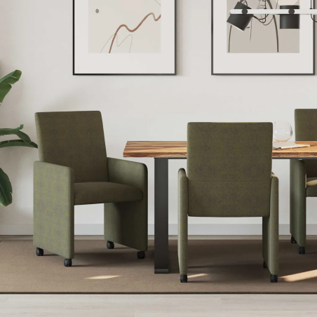 Chaises à roulettes Vestry — Simili daim · Vert armée
