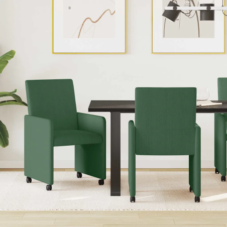 Chaises à roulettes Vestry — Velours côtelé · Vert