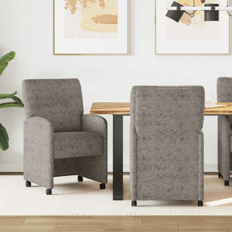 Chaises à roulettes Collister — Simili daim · Gris clair