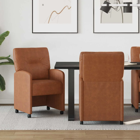 Chaises à roulettes Collister — Similicuir · Marron