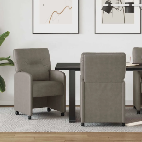 Chaises à roulettes Collister — Similicuir · Gris
