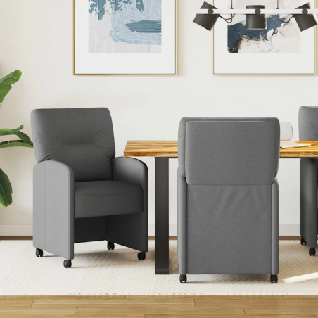 Chaises à roulettes Collister — Tissu · Gris foncé