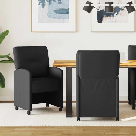 Chaises à roulettes Collister — Tissu · Noir