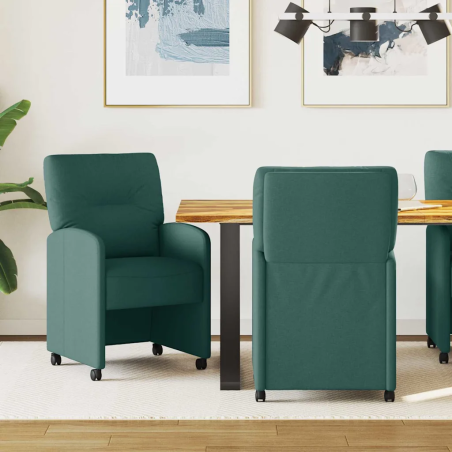 Chaises à roulettes Collister — Tissu · Vert foncé
