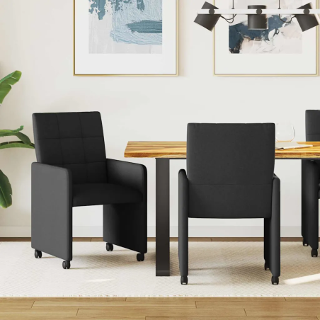 Chaises à roulettes Desbrosses — Tissu · Noir