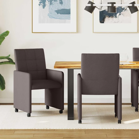 Chaises à roulettes Desbrosses — Tissu · Marron foncé