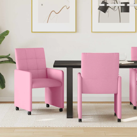 Chaises à roulettes Desbrosses — Tissu · Rose