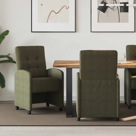Chaises à roulettes Hubert — Simili daim · Vert armée