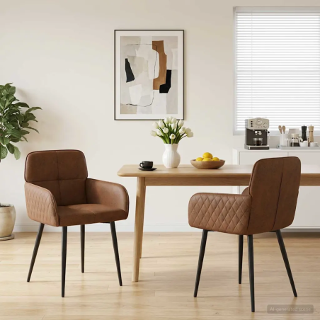Chaises Mulberry — Simili daim · Marron