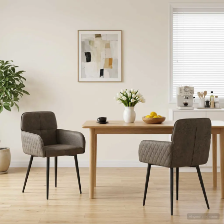 Chaises Mulberry — Simili daim · Gris foncé