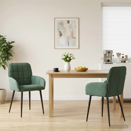 Chaises Hester — Velours · Vert mer