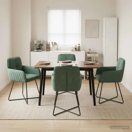 Chaises Elizabeth — Velours · Vert mer