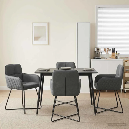 Chaises Elizabeth — Velours · Gris foncé