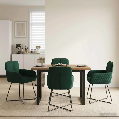 Chaises Elizabeth — Velours · Vert foncé