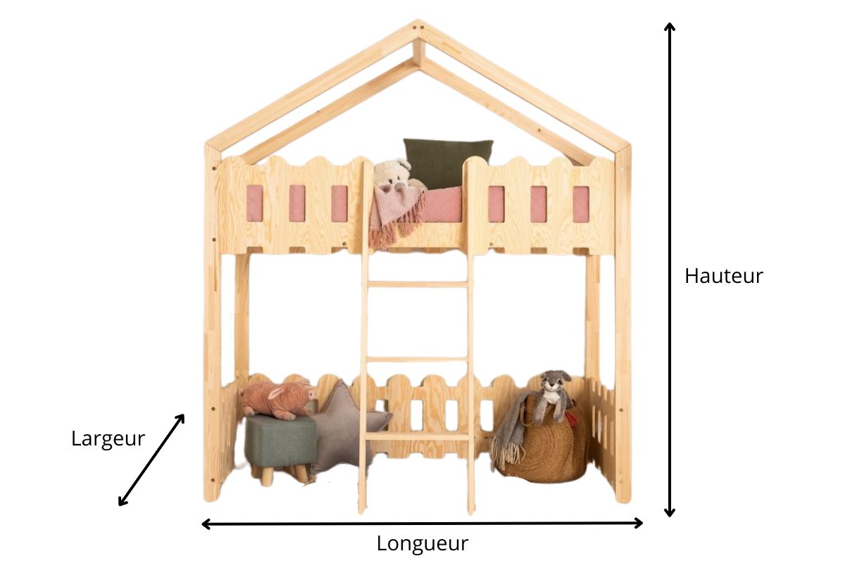 JOE schéma lit superposé cabane enfant en bois